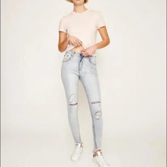 One Teaspoon SPRAY ONS Hell-cat High Waist Skinny Jeans Distressed Size 26 - Picture 11 of 11